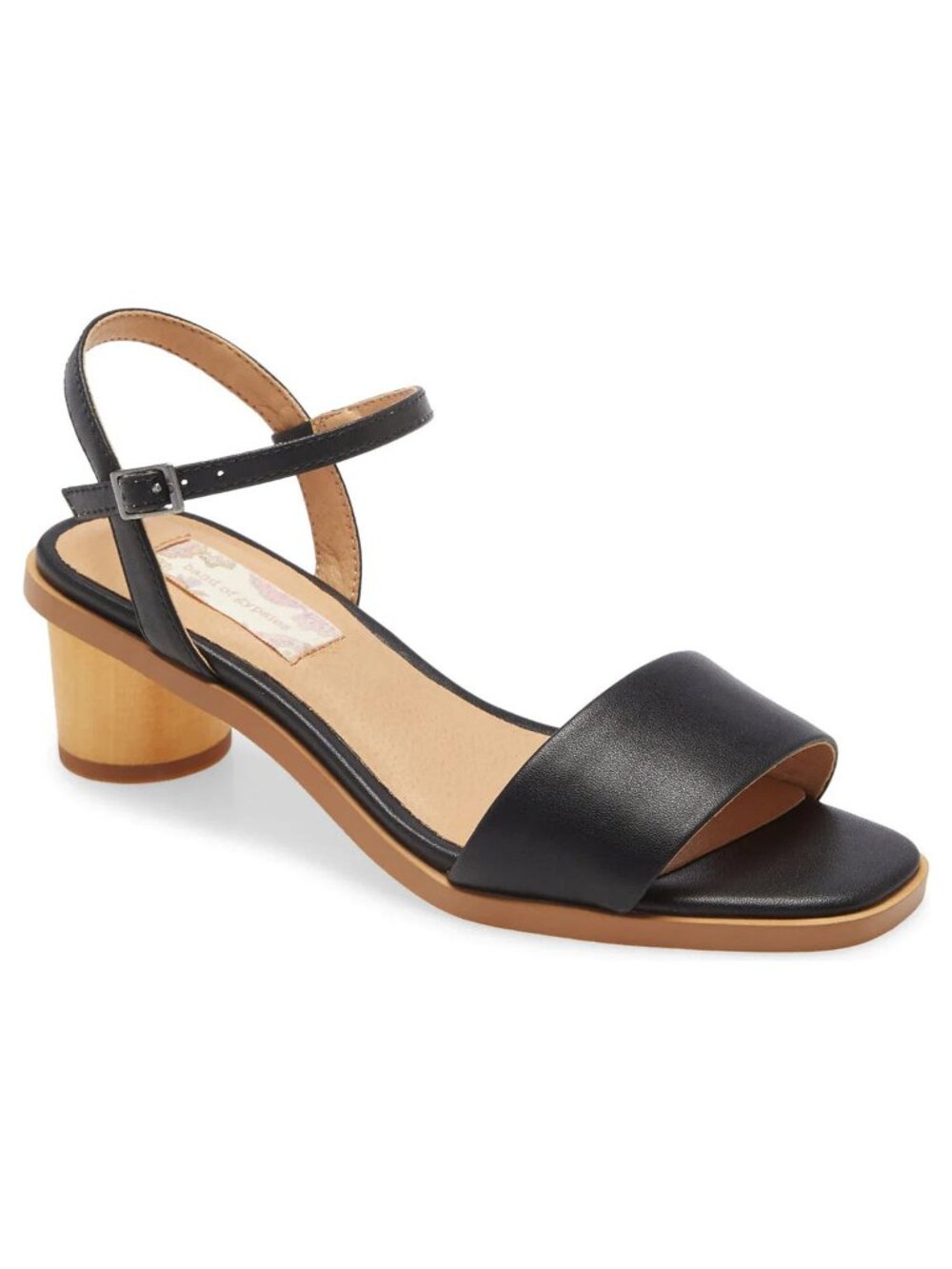 Block Heel Sandals Black Vegan Leather 10 Band of Gypsies Topanga Classic Style!